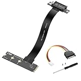 SinLoon M.2 M-Key PCI-E4.0 2280 NGFF to PCIe X4 Extender Cable M2 to PCI-E 4X Female Riser Cable for M2 2230 (M.2 90 Degree Left)