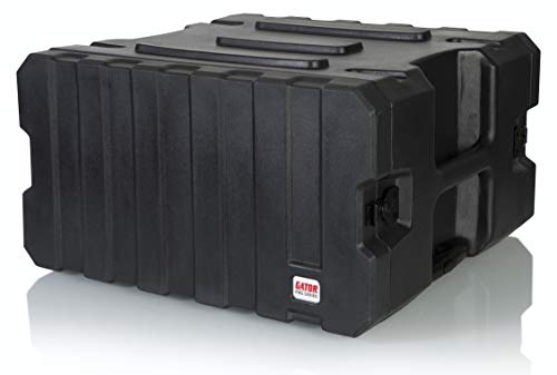 Gator Cases Pro Series Rotationally Molded 6U Rolling Rack Case With 19" Depth, Tow Handle & Recessed Wheels; Made In Usa (G-Pror-6U-19),Black #TOP1