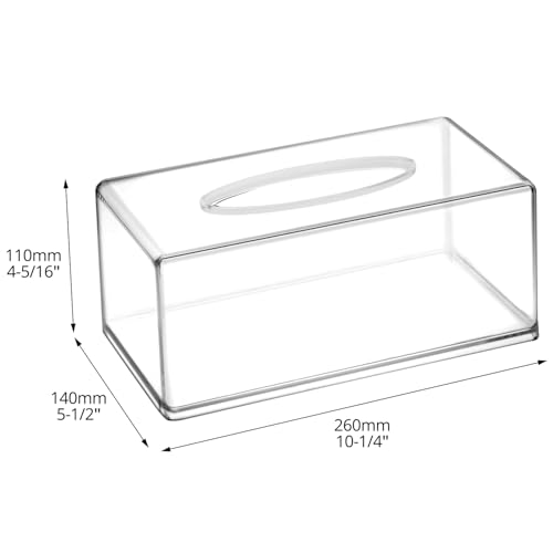 Boîte à mouchoirs rectangulaire en acrylique transparent QWORK (Lot de 2) - 25,9x14x10,9 cm