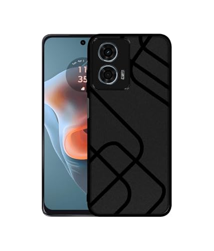 Image of Zig-Zag Black Line Design Premium 2D Printed Metal Back Case Cover for Motorola Moto G34 5G / G45 5G