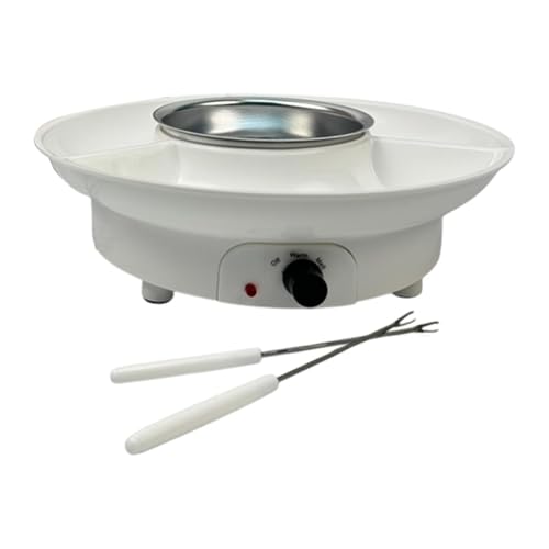 TAIZhiChen Ensemble de Fondue électrique et Appareil à Fondue Au Chocolat avec Prise UE, Blanc