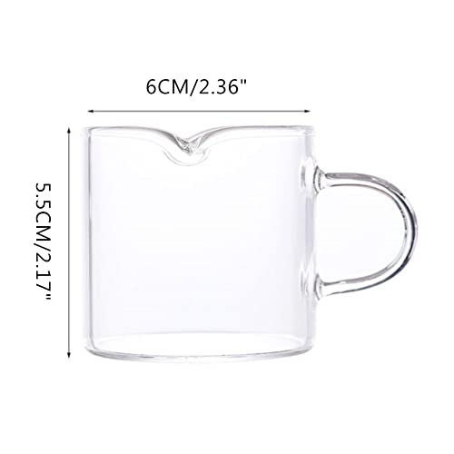 90Ml Double Mouth Milk Jugs, Small Glass Milk Coffee Cup, Espresso Mug, High Temperature Resistant Glass Milk Sharing Cup #TOP5