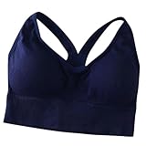 Womens Racerback No Underwire Sports Bra High-Impact Comfort Bras Stretch Push Up Breathable Gym Yoga Workout Bralette Blue