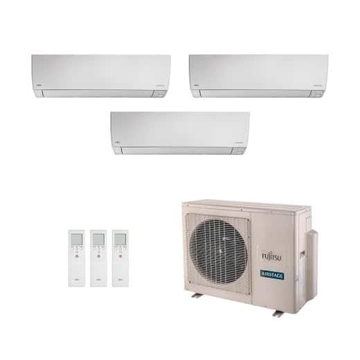 Ar-Condicionado Multi Split Inverter Fujitsu 18.000 (2x Evap HW 7.000 + 1x Evap HW 12.000) Quente/Frio 220V