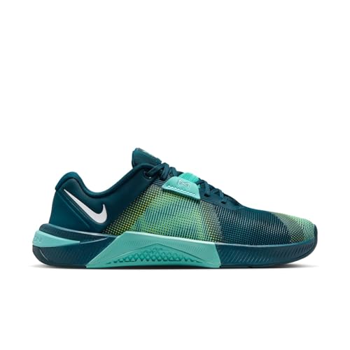 Nike Metcon 10 Womens Workout Shoes (Midnight Turquoise/Bleached Turquoise/Volt/White) Size 8.5