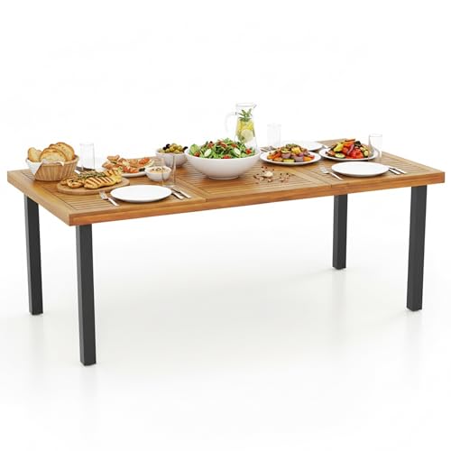 Tangkula 79 Inch Acacia Table