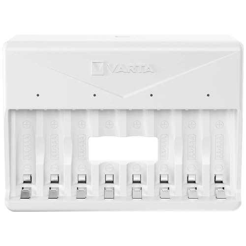 VARTA Cargador para hasta 8 AA/AAA Pilas Recargables, Multi Charger, USB-C