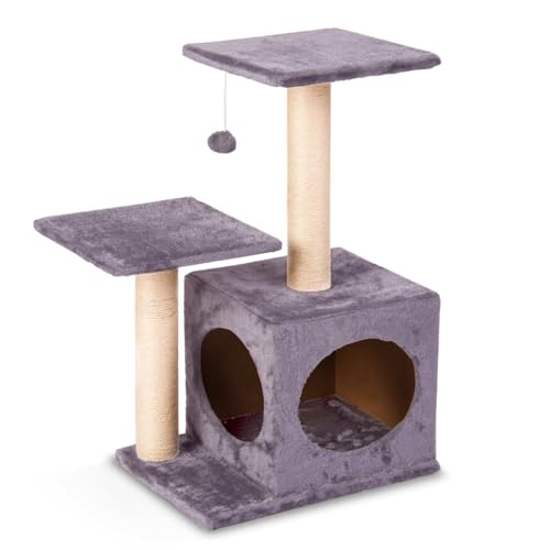Arbre à chat stable en corde de sisal avec peluche douce et moderne - 3