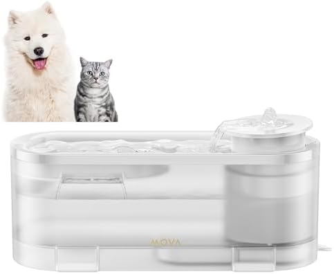 MOVA WF10 Pro Pet Water Fountain, Cat Water Fountain with Quiet Pump and 3 Water Flow Modes, 1.5L Cat Water Dispenser for Drinking Easy to Clean Assemble, Drinking Fountain for Small Pet, Dog
