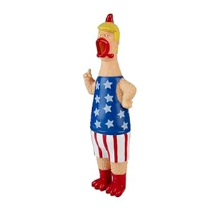 Investology Squawking President – Fun Rubber Chicken Duck Noise Maker and Squeeze Toy – Stress Relief Novelty President Merchandise Collectible Sensory/Fidget Toy and Trumpinator Gag Gift