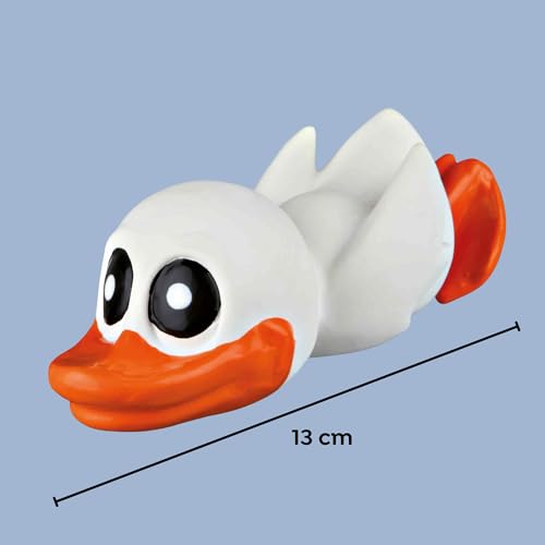 TRIXIE Ente - quietschendes Hundespielzeug aus Latex für langen Spielspaß - 13 cm spannendes Kauspielzeug mit Sound - 35176