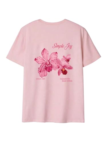 Girl's Floral Graphic Tee Tops Crewneck Short Sleeve T Shirts Cute Summer Clothes Trendy