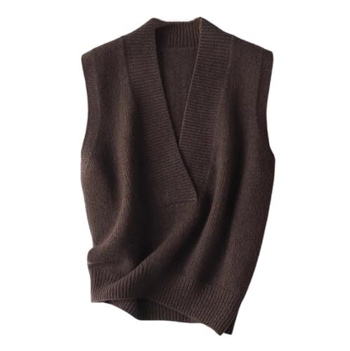 Mens V-Neck Knitted Sweater Vest Big And Tall Sleeveless Solid Loose Fit Sweater Tops Knitwear