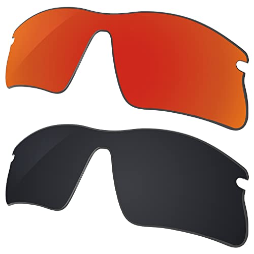 Image of Galvanic Replacement Lenses for Oakley Radar Range Sunglasses - Ruby + Black Polarized - Combo Pack