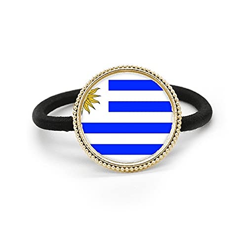 Coletero de plata metal con bandera de Uruguay y acabado pulido 1
