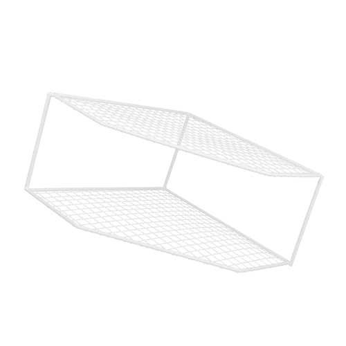 VALICLUD Two-layer Kitchen Pan Rack Pot Storage Rack White Iron Countertop Organizer Corner Shelf Household Wear-resistant Multi-function Pan Organizer for Cabinet