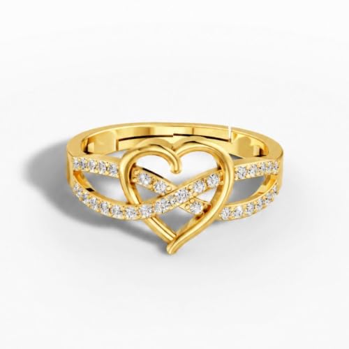 Image of Miss Highness 925 Silver Heart Infinity Ring for Women and Girls | Minimal Adjustable Design | Silver Jewellery With Authenticity Certificate | Gift for Girlfriend Wife | Office Wear Ring
