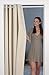 tinycurtains, Türvorhang mit Teleskopstange, einfache Montage in nur 1 Minute ohne Bohren (Türvorhang beige + Stange weiß, Vorhang 195 x 150 cm (HxB); Stange 70-120 cm)