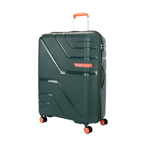 Image of American Tourister Upland Sport | Check-in Trolley Bag (79 cm) | 360 8 Wheel Travel Luggage | Hard Case Polypropylene Suitcase | Mounted Combination Lock | Forest Green