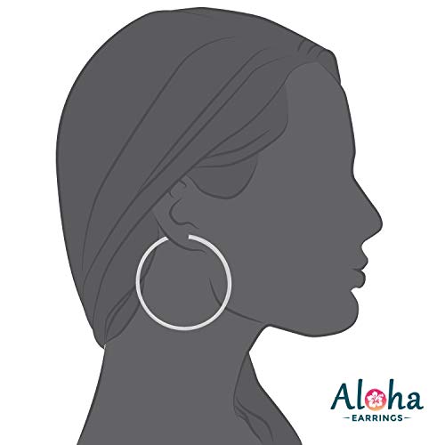 Aloha Earrings - Clip On Hoop Earrings For Women - Silver And Gold-Tone Brass Spring Hoops For Non-Pierced Ears (Bright Silver Xxl) #TOP3
