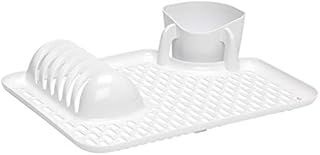VDM Home Products® Dish Drainer Measuring Approx. 40x30 cm. Equipped with Plate and Cutlery Holder. Particularly Convenient for Small Kitchens or During Travel