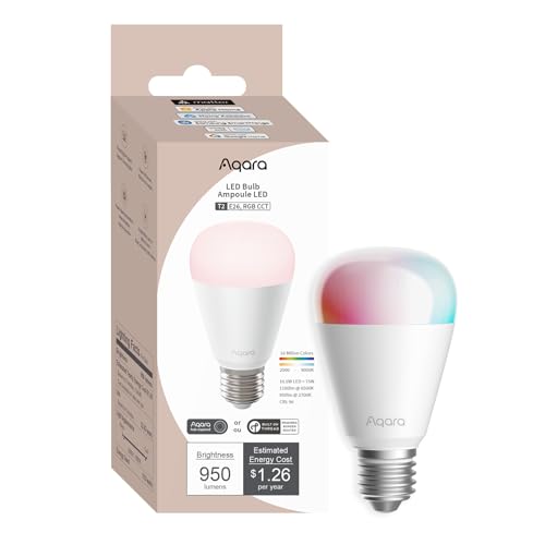 Aqara Thread/Zigbee Smart LED Light Bulb T2 E26, Tunable White...