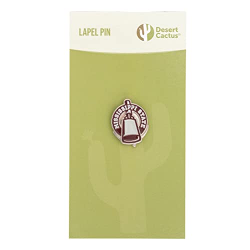 Image of Desert Cactus Mississippi State University Lapel Pin MSST Bulldogs Made of Metal for Formal Wear, Bag and Hat Jewelry, and Tie Tack