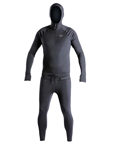 Airblaster Men's Classic Ninja Suit Hooded Outdoor One Piece Base Layer, Black, Medium