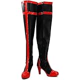 YXIDLMCOS Ryuko Matoi Senketsu Synchronized Black Long Boots Cosplay Shoes Custom Made Props Anime Halloween W3450 (28.5CM)