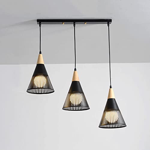 Chandelier industriel de prestige NORC en fer forgé avec trois douilles E27