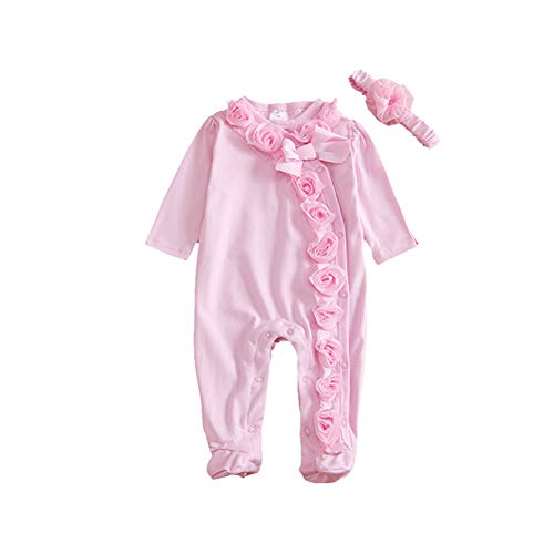 BOBORA Vêtements Bébé, Infantile pour Bébé Filles Garçons Body Floral Barboteuse Combinaison de Vêtements 0-9 Mois