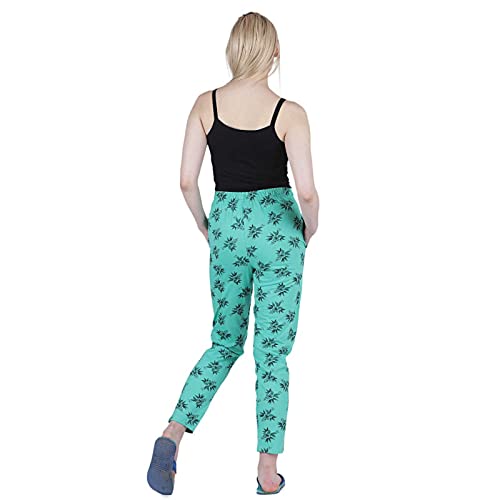 Image of Women's Cotton Printed Night Pyjama with Two Pockets
