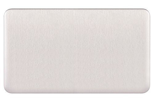 Schneider Electric Lisse Screwless Deco - Double Blank Plate, GGBL8020SS, Stainless Steel