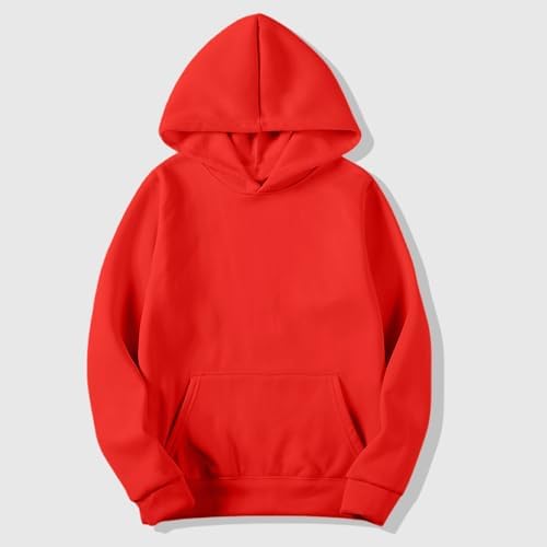 Mens Sweatshirt Basic Hooded Pullover Hoodies Unisex Men Fall Casual Fitness Long Sleeve Athletic Hoody with Pocket