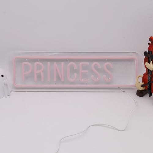 Image of Pink Princess Street Neon Sign for Wall Decor,Princess St Tin Neon Led Sign for Y2k Wall Decor,Girl Bedroom,Girls Cave
