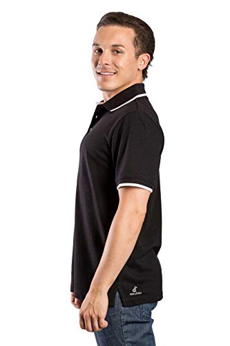 Ably Quest Men's Slub Pique Polo | Repels Liquids, Stains, and Odors