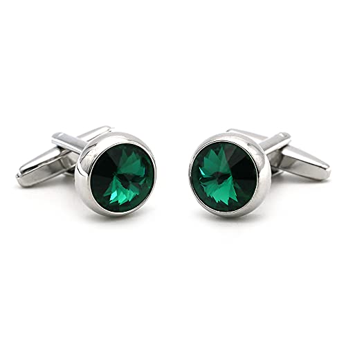 Mancuernillas de lujo para hombre con piedra verde miniatura 4
