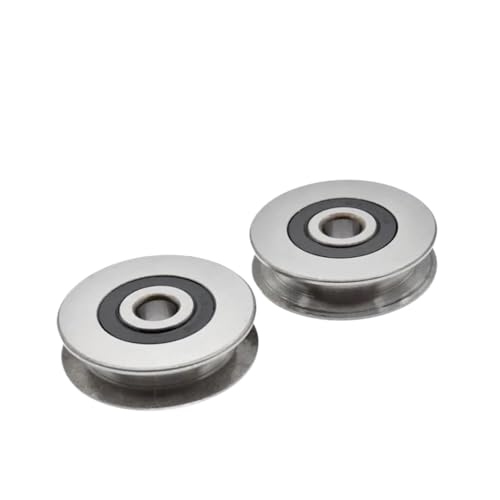 Blok koła pasowego z rowkiem w kształcie litery V, ze stali węglowej, 6 x 33 x 8 mm, do drzwi przesuwnych, gładka prowadnica linowa z uchwytem L, srebrne koło dla niezawodnej wydajności