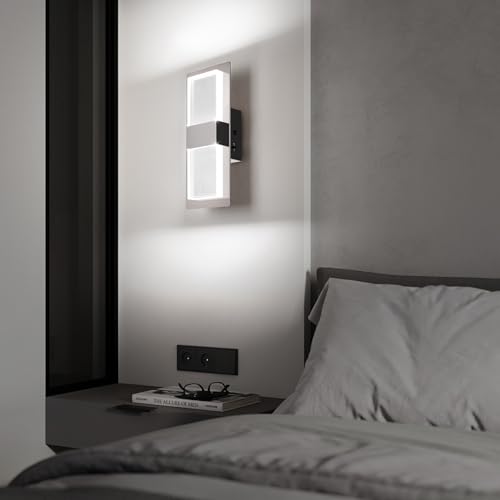 Image of OKELI Modern Wall Sconce Set of 2, LED Wall Mounted Light Indoor Dimmable Wall Light Fixture for Bedroom, LED Vanity Lights for Bathroom Wall Lights for Living Room, Hallway, Entryway, Corridor
