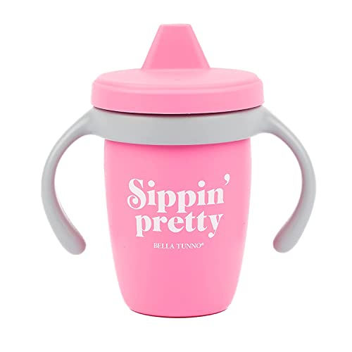 Image of Bella Tunno Sippy Cup, Silicone Training Cup with Transition Handles for Infants, Toddlers & Kids, Babies 6-12 Months & Toddlers 1-3 Years, Boys & Girls, Sippin’ Pretty, 8 oz