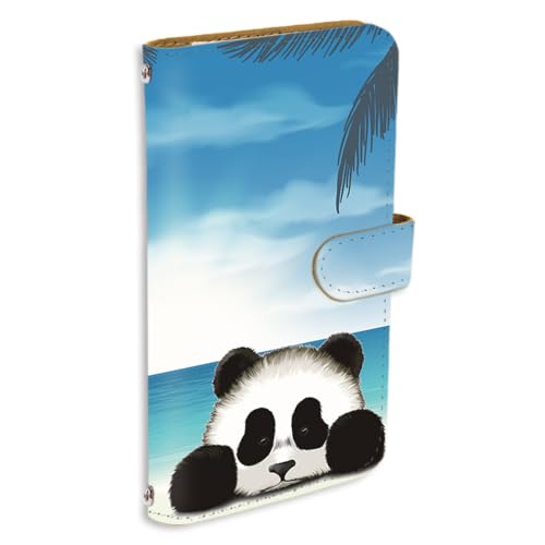 Galaxy A53 5G 用 SC-53C SCG15 対応 スマホケース 手帳型 カードスロット ギャラクシーa53の5Gカバー ぱんだ アニマル パロディ ビーチ 155a04c