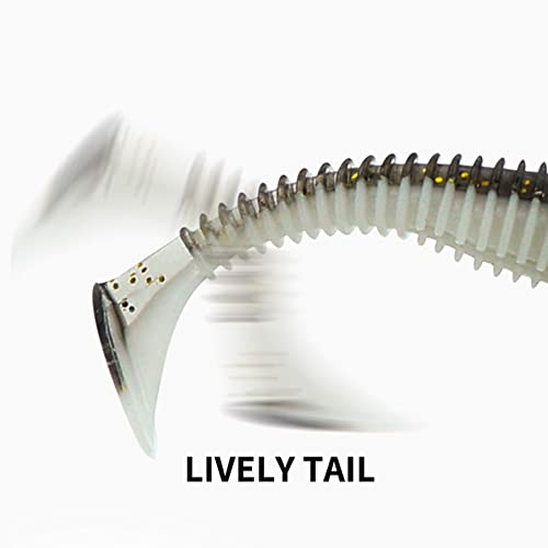 Seavey Soft Lures，Paddletail Swim Baits，Saltwater Lures White，Soft Baits，15Pcs，2/3 Inches，Soft Plastics For Bass Fishing，Paddle Tail Swimbaits #TOP5