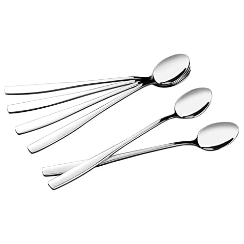 Eagrye Stainless Steel Long Handle Iced Cream Tea Spoon, Set of 12 Cover