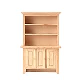 Exceart 1:12 Mini Puppenhaus Schrank Miniatur Holz Bücherregal Vintage Vitrine Puppenhaus Möbel Zubehör
