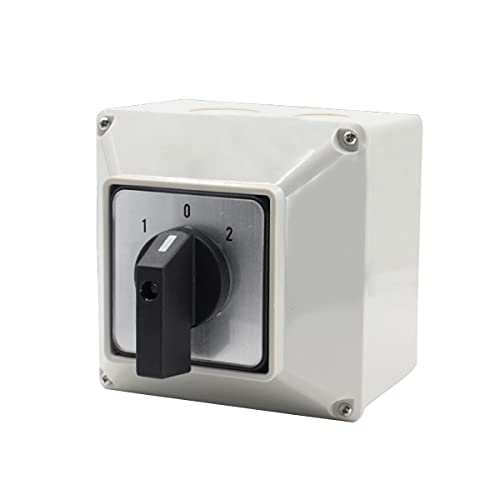 1Pcs Universal Changeover Selector Switch, With Installation Waterproof Box, 3 Positions 8 Terminals, Power Transfer Switch, Lw26-63A 220V 63A Motor Generators, Rotary Cam Selector #TOP19