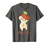 mushroom - cute kawaii anime frog - japanese aesthetics grey maglietta