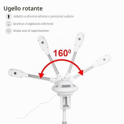 Vaporizzatore Viso con Ozono, Pulitore a Vapore Multifunzione per Sauna e Bellezza – Dispositivo Cura Viso con Sanificazione