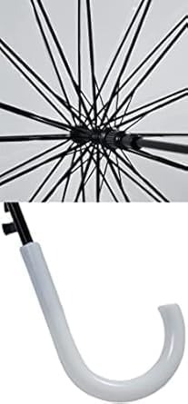 Image of Clear Transparent Windproof Umbrella Foldable Long Design, Outdoor Rain Umbrella for Camping, Hiking, Travel, Picnic, Weddings & Photoshoot Use