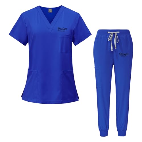 Uniforme infirmière bleu marine L et haut col V pour vêtement hôpital