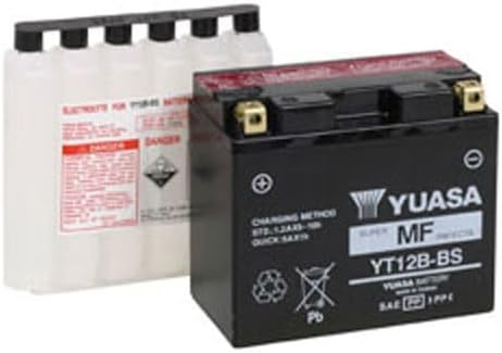 Yuasa YUAM6212B YT12B-BS Maintenance Free AGM Battery with Acid pack